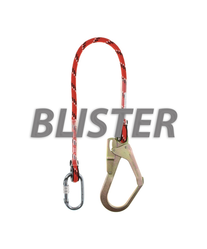 Edge Fox 2 1M Blister  Positioneringsvanglijn + 1x steigerhaak en 1x musketon met schroefsluiting - blisterverpakking (EL1AH10.BL)