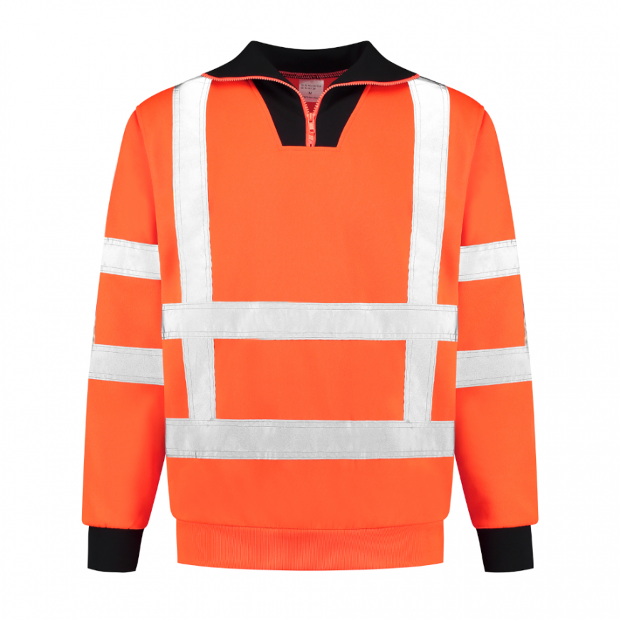 Zipsweater met col RWS Fluor Oranje ZSCRWS100
